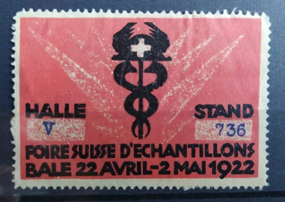 VIGNETTE CINDERELLA TIMBRE FOIRE SUISSE D'ÉCHANTILLONS PHARMACEUTIQUE 1922 - Photo 1/1