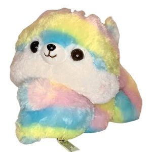 San-X Amuse 12" Rainbow Fuzzy Tail Squirrel Soft Plush Stuffed Animal Toy Kids - Picture 1 of 12