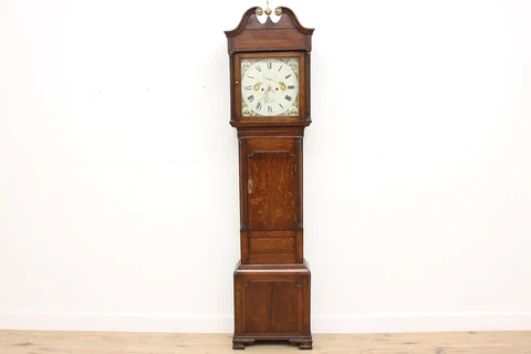 Georgian Antique 1825 Oak Welsh Tall Case Grandfather Clock #36342 Cover