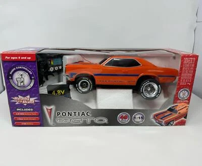 Pontiac ‘66 GTO Orange Blue Stripes RC Remote Control Car 1:15 EzTec Vintage - Image 1 of 4