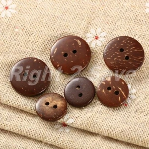 100pcs 15 20mm Dia Coconut Shell 2 Holes Round Buttons Sewing Scrapbooking Craft - Picture 1 of 9
