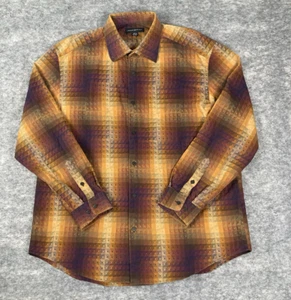 Vintage Jhane Barnes Shirt Mens XL Multicolor Ombre Geo Check Long Sleeve - Picture 1 of 6