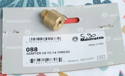 Manfrotto 088 Adaptateur Femelle 1/4''-Male 3/8'' - Photo 1/4