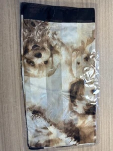 Dogs Symphony Scarf - Brown - New in Package - Picture 1 of 2