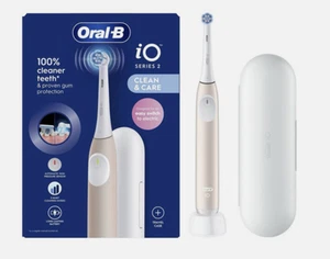 ORAL B io Series 2 Toothbrush Gum Pressure Sensor Rechargeable Pink & Case - Picture 1 of 9