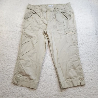 Pantalones capri recortados caqui Caribbean Joe Island Supply Co. Y2K utilitarios talla 12 Foto 1 de 4