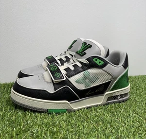 Size 7 LV (8-8.5 US) Louis Vuitton Trainer Strap ' Green, Grey ' | GREAT COND! - Picture 1 of 16