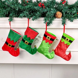 Medias de cinturón de Navidad rojas verdes 3 piezas calcetines regalos de Navidad - Imagen 1 de 12