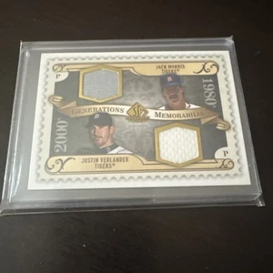 2009 SP Legendary Cuts Generations Memorabilia Justin Verlander Jack Morris HOF - Picture 1 of 2