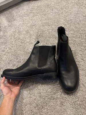 Timberland Botas Torrance Chelsea Negro 77032 Cuero Chukka Hombres 14M Puntera de Acero Foto 1 de 4