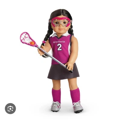 New American Girl Lacrosse Outfit & Gear Jersey Complete Retired-holiday Gift!