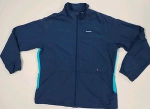 Vintage Reebok Track Jacket Blue Zip Up Windbreaker 90s Women's Size Large - Picture 1 of 8