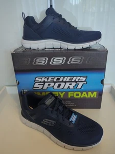 Size 12usa Mens Skechers- Track Broader. Memory Foam Lace Up Shoes. Color Navy - Picture 1 of 24