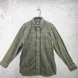 Timberland Pro Shacket Mens Medium Green Corduroy Shacket Snap Up Jacket Shirt - Picture 1 of 12