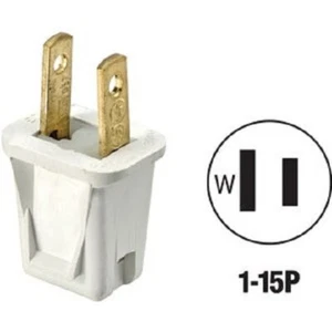 (10)-Leviton 10A 125V 2-Wire 2-Pole Non-Grounding Cord Plug, White C22-00123-00W - Picture 1 of 1