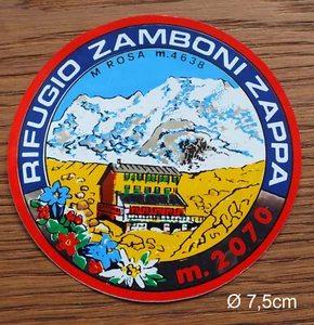Sticker Aufkleber Rifugio Zamboni Zappa Monte Rosa Alpen Italien 80er Jahre - Picture 1 of 1