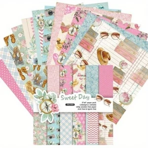 24 Sheets, 12 Designs Sweet Day Acid Free Scrapbook Paper 6in x 6in - Picture 1 of 5