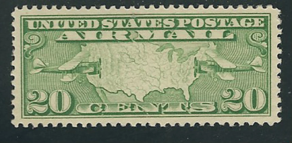 Scott # C-9...20 Cent...Map of U.S...Mint Hinged - Image 1 of 1