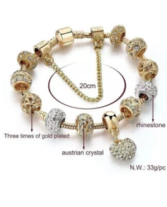 Kristall Armbänder Silber Armband für Frauen Damen Perle Sicherheitskette Geschenke - Bild 1 von 31