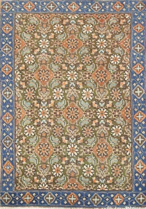 Vintage Over-Dyed Handmade Green Wool Tebriz Accent Rug Traditional Carpet 3x5 - Picture 1 of 18