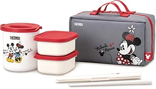 Thermos heat insulation lunch box approximately 0.6 joint Disney Black Red DBQ-2
