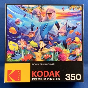 Puzzle Kodak PLAYFUL DELPHINS 350 pezzi premium colorato NUOVO SIGILLATO - Foto 1 di 8