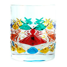 Murano Glass Drinking Artisan Glass Tumbler Multi Coloured Handmade 10cm High