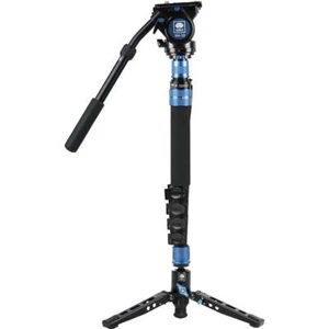 Sirui P-325FS 5-Section CF Monopod w/Feet and VH-10 Video Head, 58.9" Max Height - Picture 1 of 7