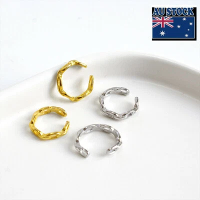 Woman REAL S925 Sterling Silver Chain Shape Ear Cuff Cartilage Earring stud - Image 1 of 4