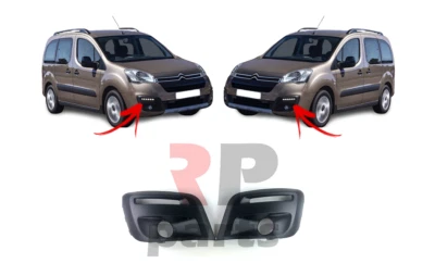 FOR CITROEN BERLINGO PEUGEOT PARTNER 15-18 FRONT BUMPER FOGLIGHT GRILLE PAIR SET - Image 1 of 4