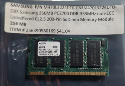 M470L3224DT0-CB3 Samsung 256MB PC2700 DDR-333MHz non-ECC Unbuffered FOR SALE - Image 1 of 2