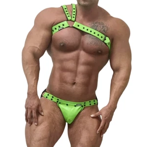 Arnés de cuero para hombre para Gay Fashion Gaywear CSD Pride Party Club Gays Rave Emo - Imagen 1 de 2