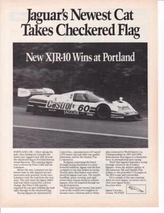 1989 Castrol Jaguar V-12 XJR-10 IMSA Camel GT Portland Print-Ad / Jan Lammers / - Bild 1 von 1