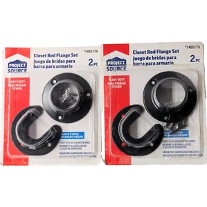 1-5/16" Diameter Closet Rod Flange Set Black Heavy Duty 2 Sets Project Source - Picture 1 of 9