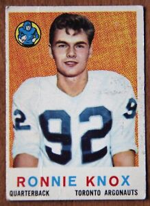 1959 Topps CFL Ronnie Knox (UCLA) Toronto Argonauts ROOKIE CARD RC #62