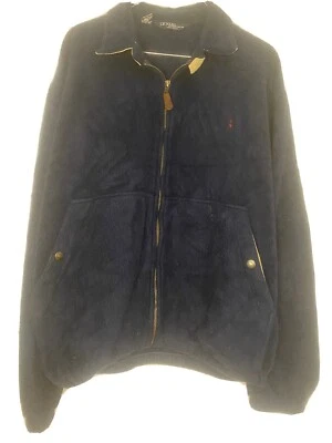 Chaqueta Harrington Polo Ralph Lauren Polar Vintage Para Hombre M Azul Marino Botón Años 90 EE. UU. Foto 1 de 4