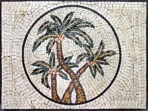 Palm Tree Dates Fruit Garden Design Home Marble Mosaic - Picture 1 of 1