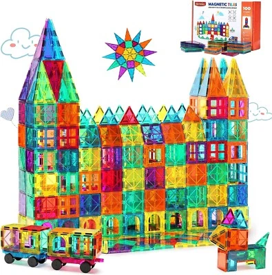 Magnetic Toys 100 Pcs Magnet Building Tiles 3D Magnetic Building Blocks Set - Image 1 of 4