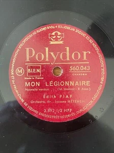 78 RPM EDITH PIAF - My Legionnaire - The Pennant of the Legion - POLYDOR 560043 - Picture 1 of 5