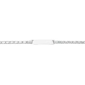 14K White Gold Children's Heart ID Bracelet, Size 6" - Picture 1 of 1