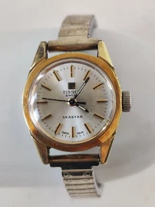 Vintage Tissot Seastar 22mm Swiss Mechanical Woman's Watch Fixo Flex Bracelet - Bild 1 von 7