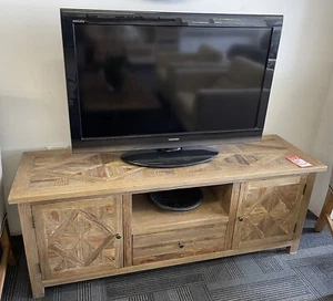 PACCO RUSTIC RECYCLED ELM PARQUETRY ETU/TELEVISION ENTERTAINMENT UNIT 150CM - Picture 1 of 8
