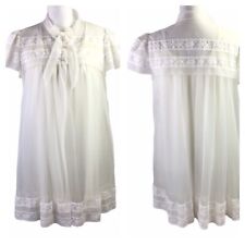 Vintage Miss Elaine Gold Label Peignoir Set Robe Nightgown Nylon M/L ? Lingerie