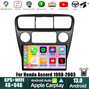 64GB Apple Carplay For Honda Accord 1998-2003 Android 13 Car Radio Stereo BT+Cam - Picture 1 of 19