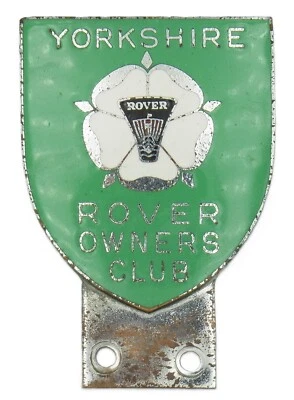 Vintage 1960's - 70's Yorkshire Rover Owners Club Car Badge Auto Emblem Insignia - Image 1 of 4