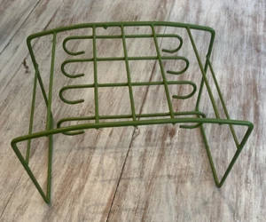 Vtg Avocado Green Rubbermaid Coated Wire Organizer Cup Mug Saucer Plate Rack - Picture 1 of 10