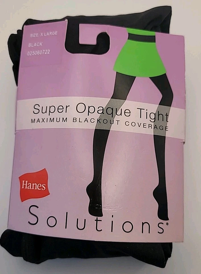Leggings negros súper opacos Hanes Solutions talla XL cobertura máxima de apagón nuevos con etiquetas Foto 1 de 4