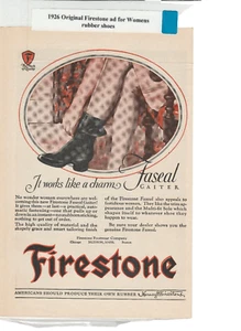 1926 Firestone Print Ad Damen Gummistiefel Firestone Footwear Co Faseal Gamasche - Bild 1 von 1