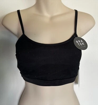 Capezio Spot On Adult Bratek Overlay Black w polka dot mesh  Bra top Size S NWT - Image 1 of 4