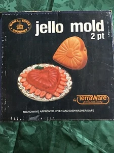 Vintage Terraware Terra Cotta Decorative Heart Shaped Jello Baking Mold 2 pint - Picture 1 of 6